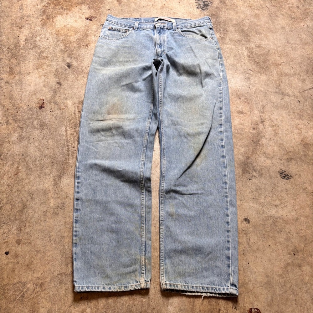 Vintage Canyon River Blues Light Wash Distressed Baggy Jeans 36x34